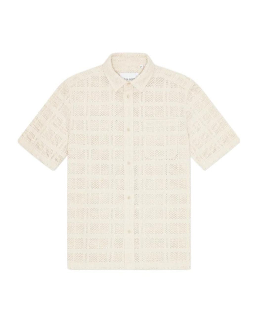 Les Deux White Charlie Open-Work Shirt for men