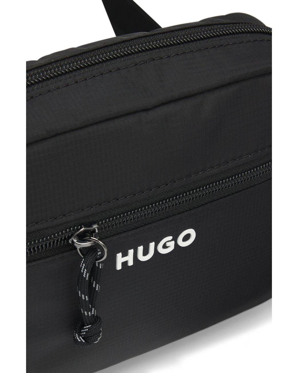 Boss Black Zippered Shoulder Bag for men