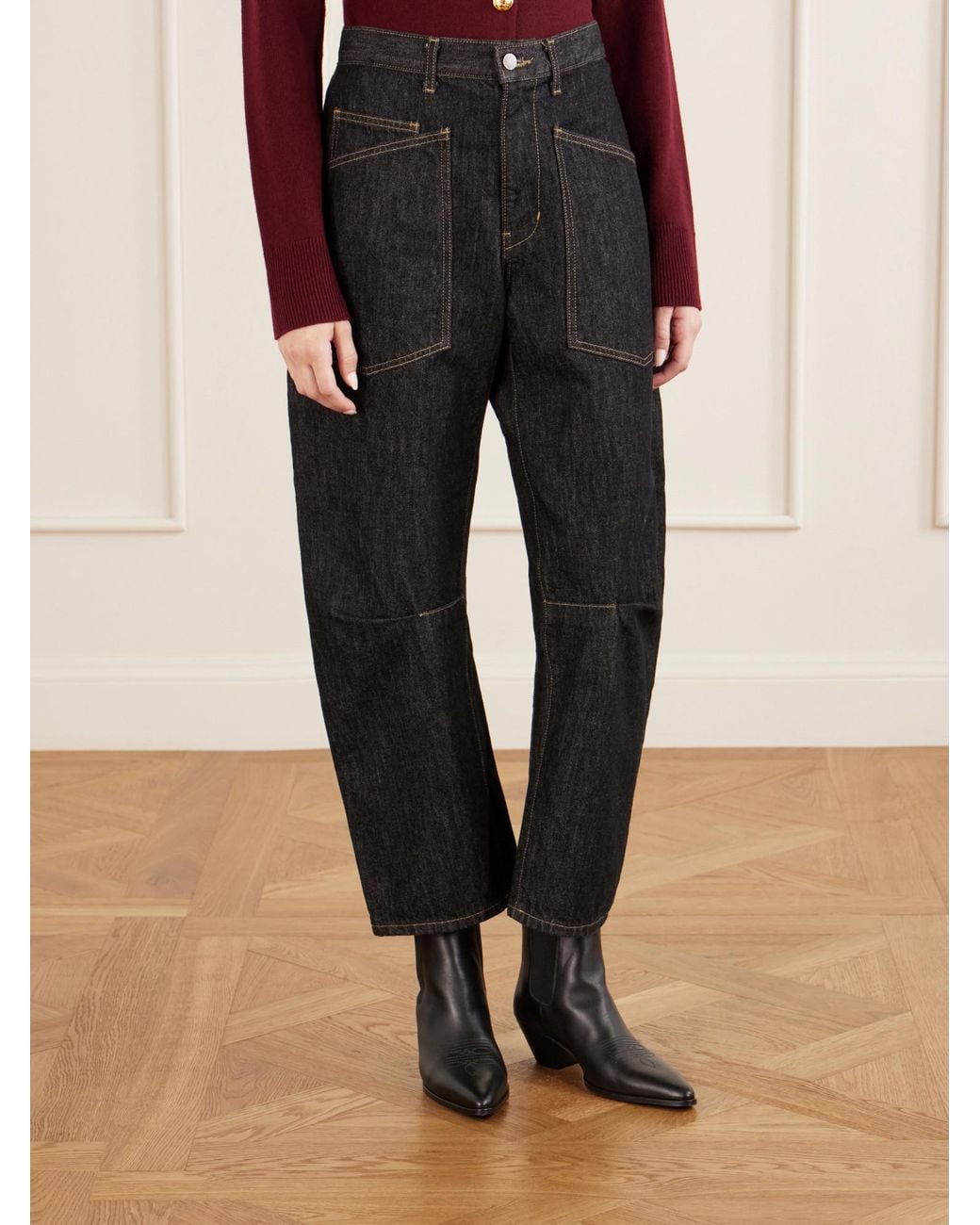Nili Lotan Blue Shon Barrel-Leg Jeans