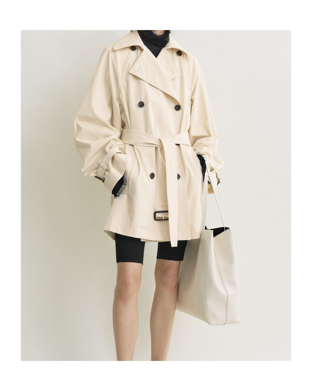 Totême  Natural Totême Double-Breasted Belted Jacket