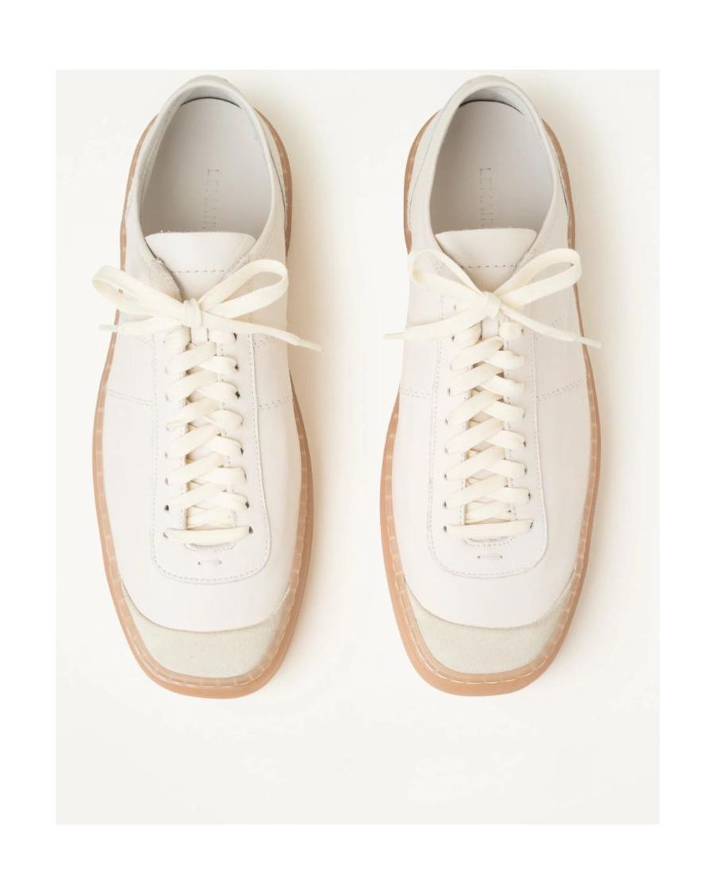 Lemaire White Linoleum Leather Sneakers
