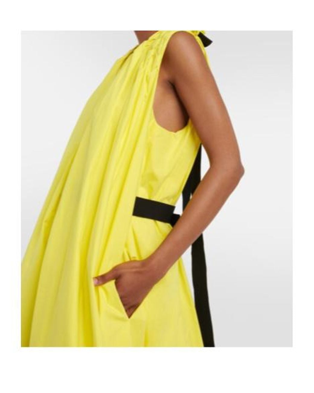 Roksanda Yellow Erosa Cape-Detail Belted Midi Dress