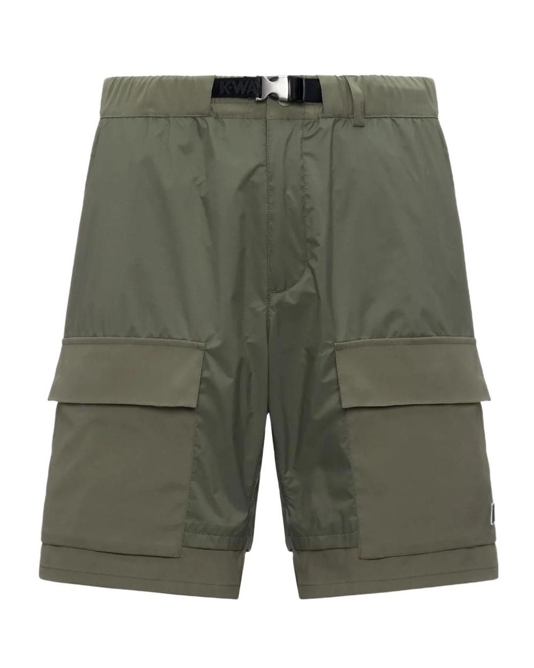K-Way Green Berger Belted Shorts for men