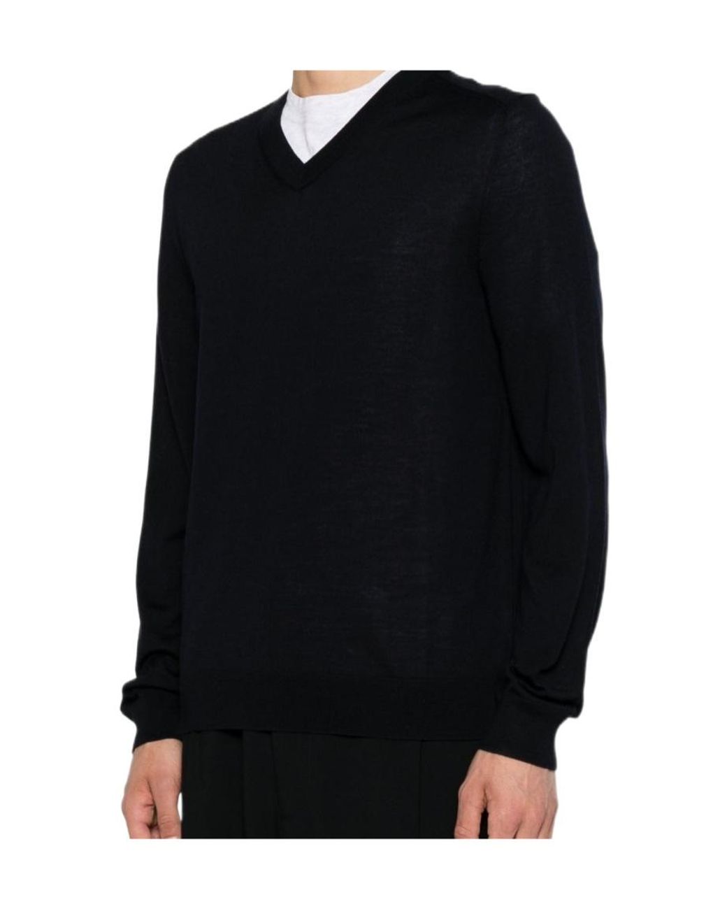 Paul Smith Black V-Neck Long-Sleeve Sweater for men