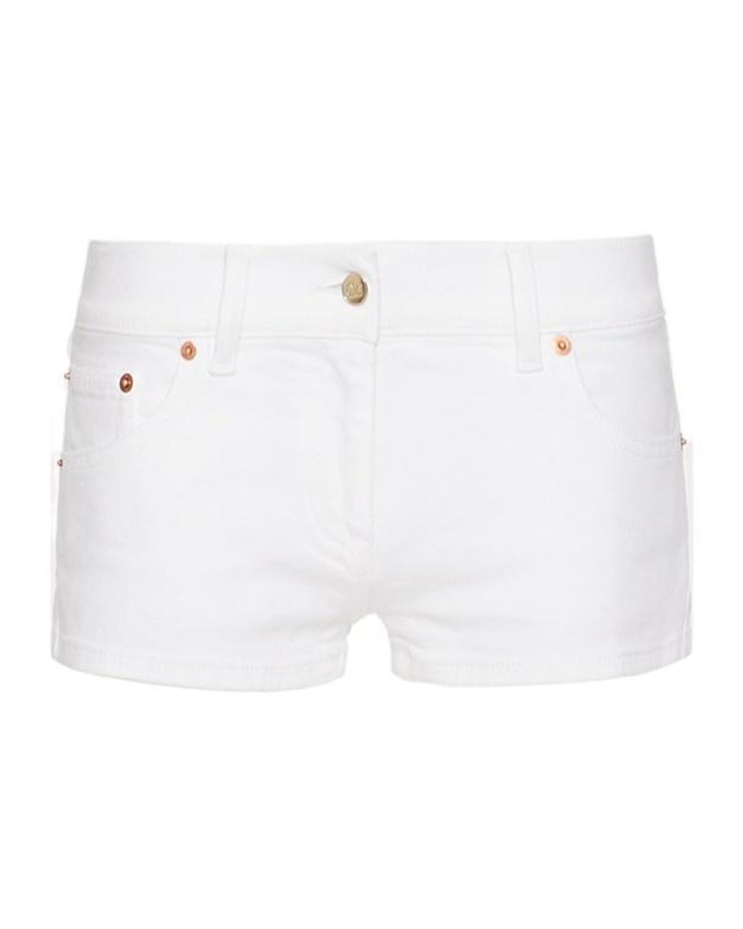 Valentino White Denim Shorts With Belt Loops