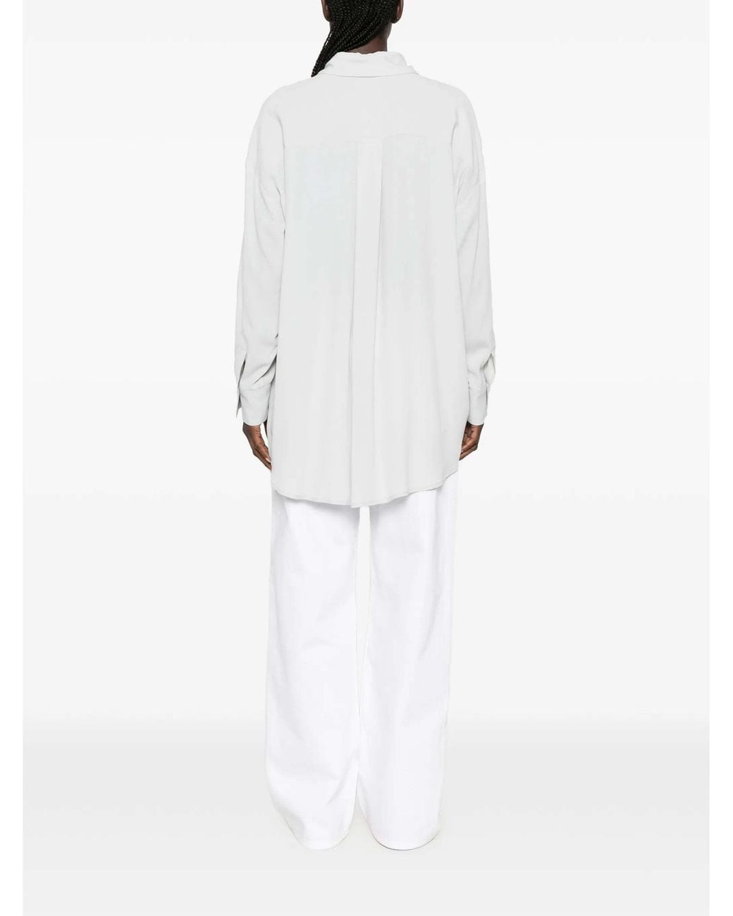 Fabiana Filippi Chain-Embellished Long-Sleeve Shirt in White | Lyst