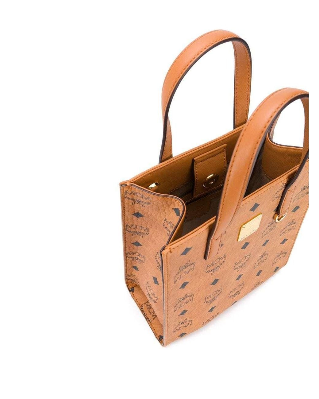 MCM Brown Monogram Print Tote Bag