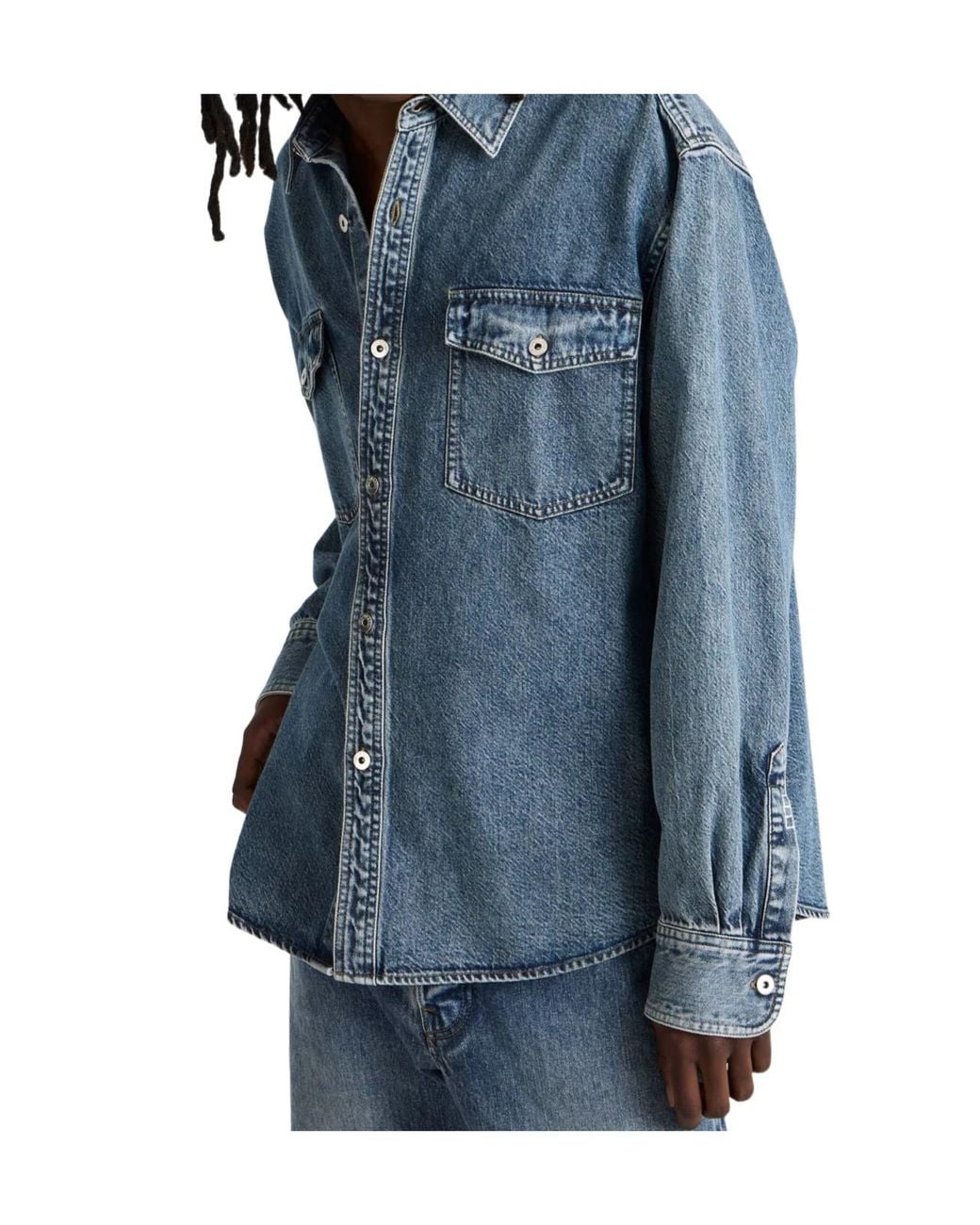 J.W. Anderson Blue Jw Anderson Logo Patch Denim Shirt for men