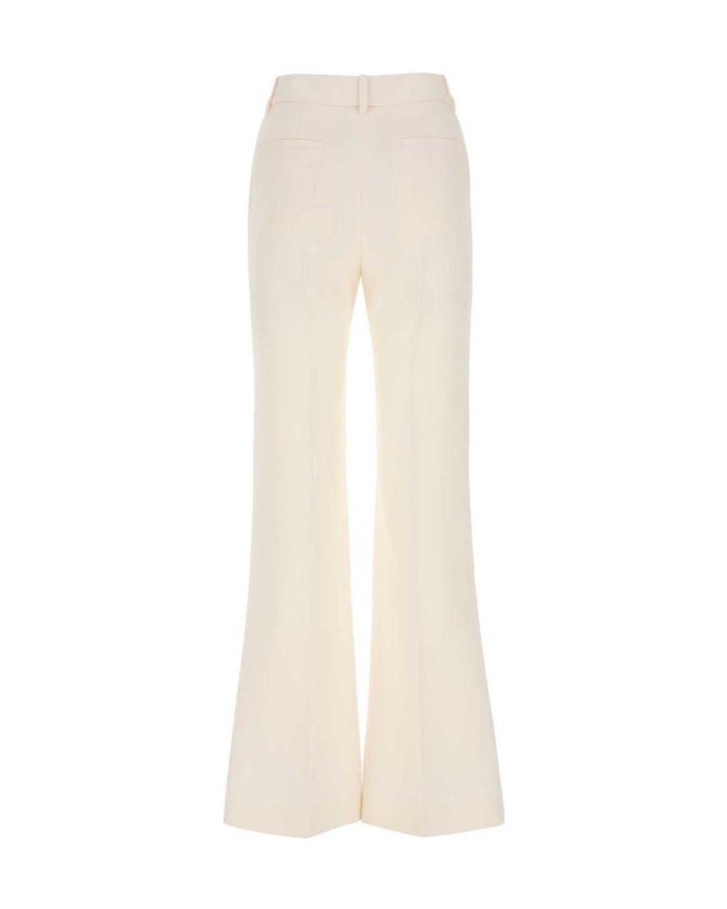 Valentino White Wool-Blend Tailored Trousers