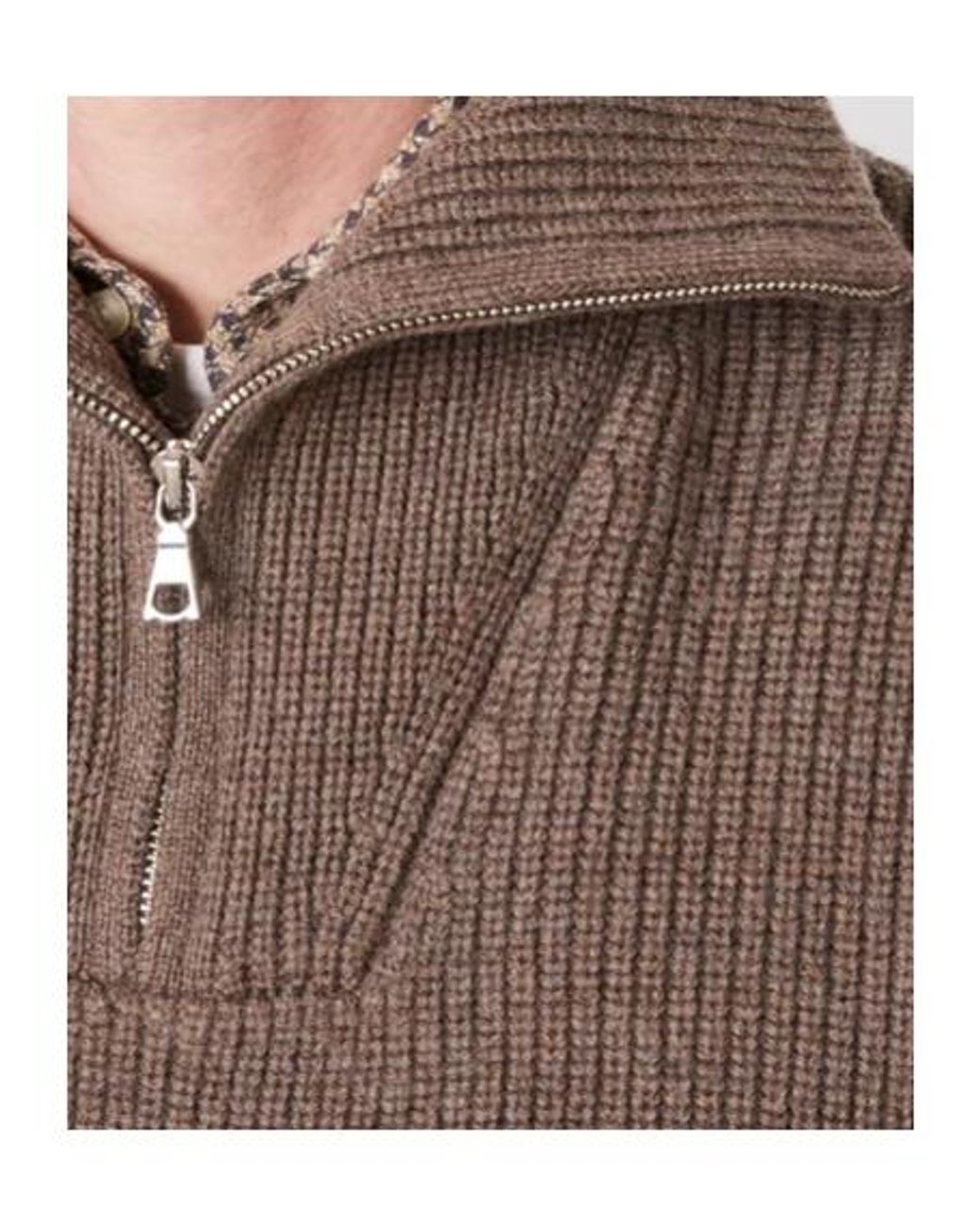 Officine Generale Gray Tarek Ribbed-Knit Quarter-Zip Sweater for men