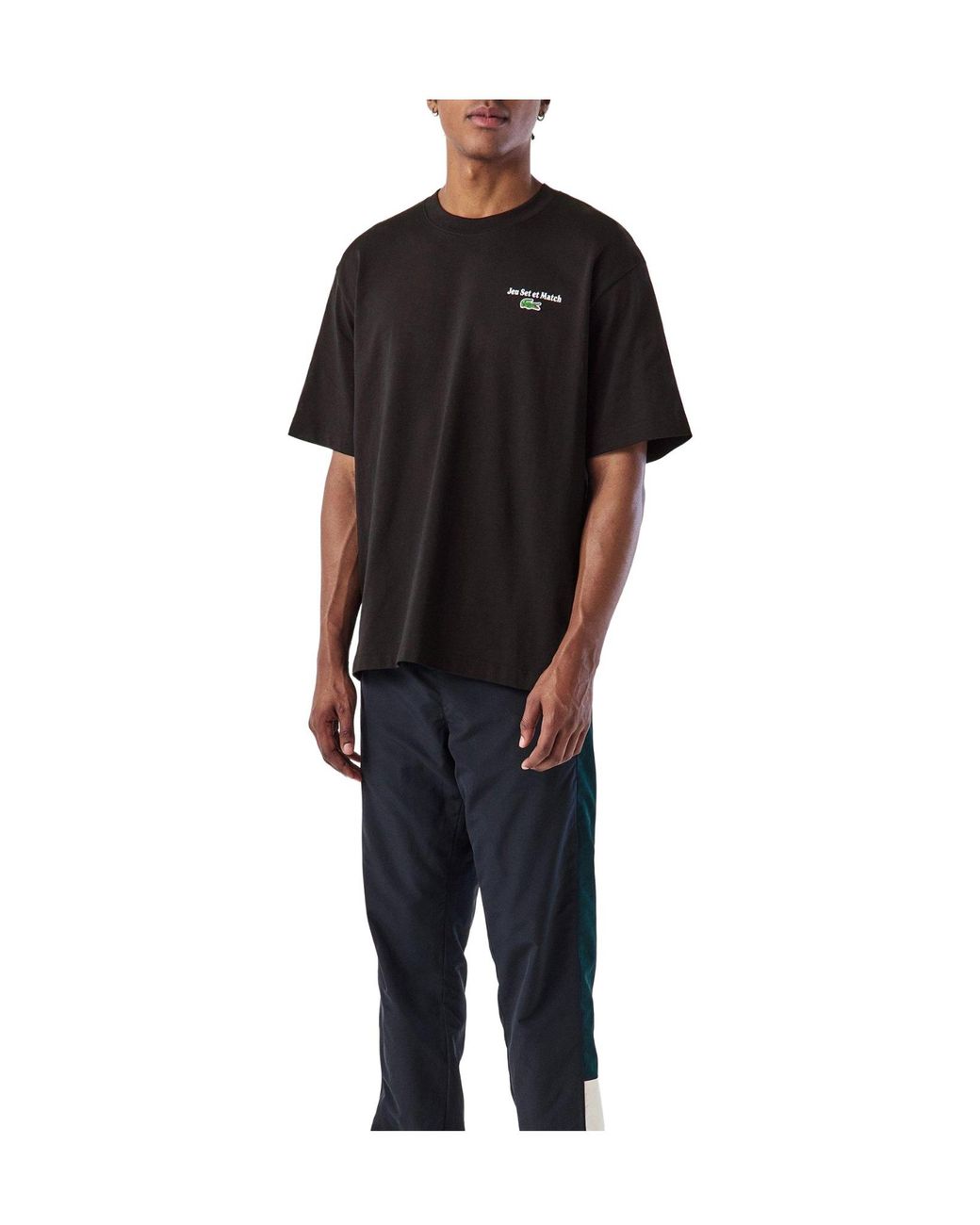 Lacoste Black Relaxedfit Crewneck Shortsleeve Tshirt for men