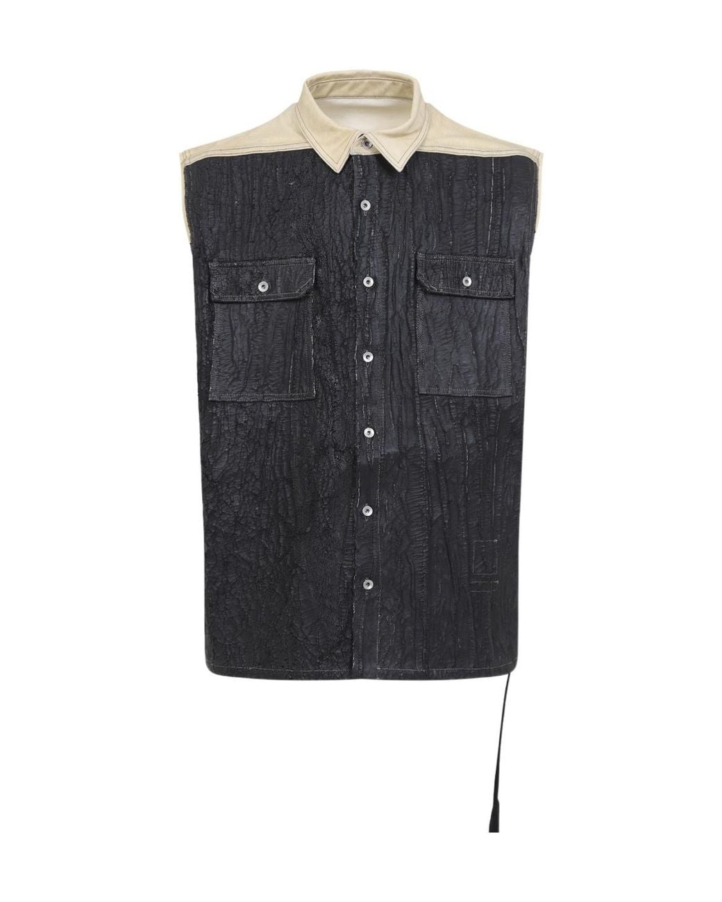 Rick Owens Blue Tommy Jumbo Sleeveless Jacket for men
