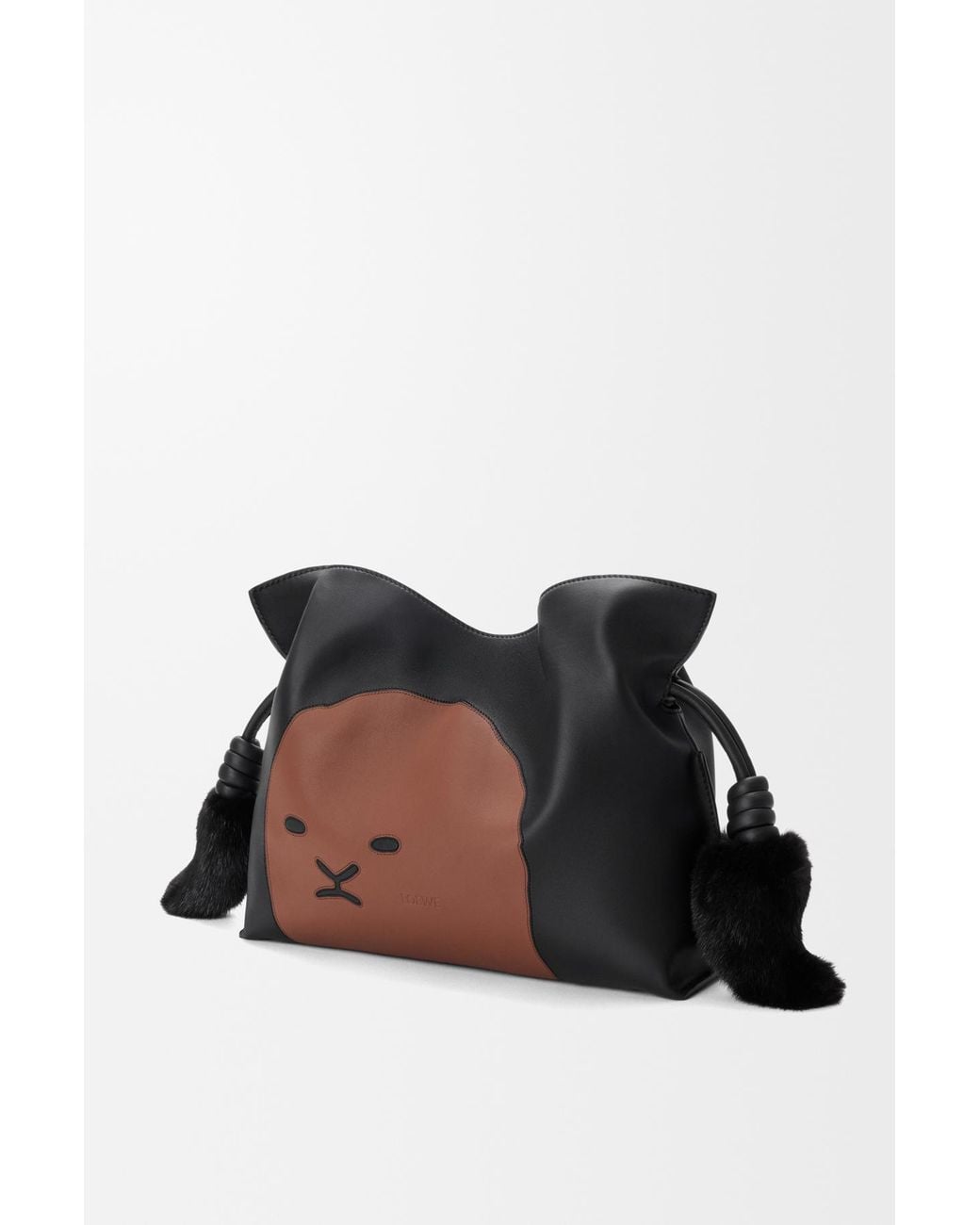 Loewe Black Medium Lion Intarsia Flamenco Shoulder Bag