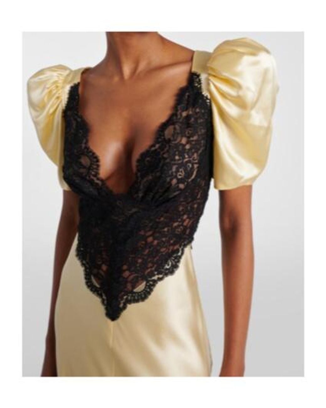Rodarte Metallic Lace-Trimmed Silk Charmeuse Gown