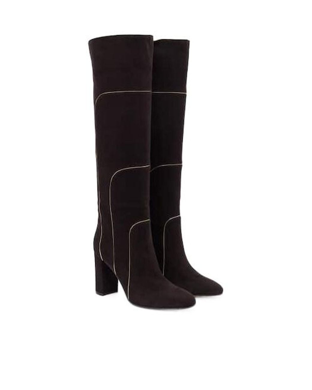 Gianvito Rossi Black 85 Suede Knee-High Boots