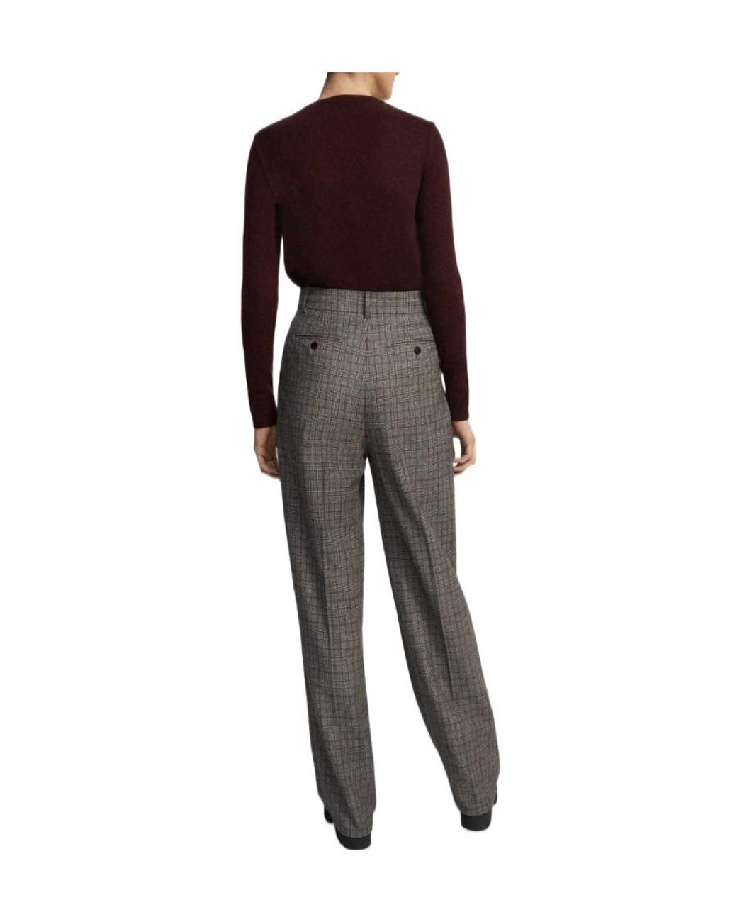 Theory Gray Checked Tailored Trousers