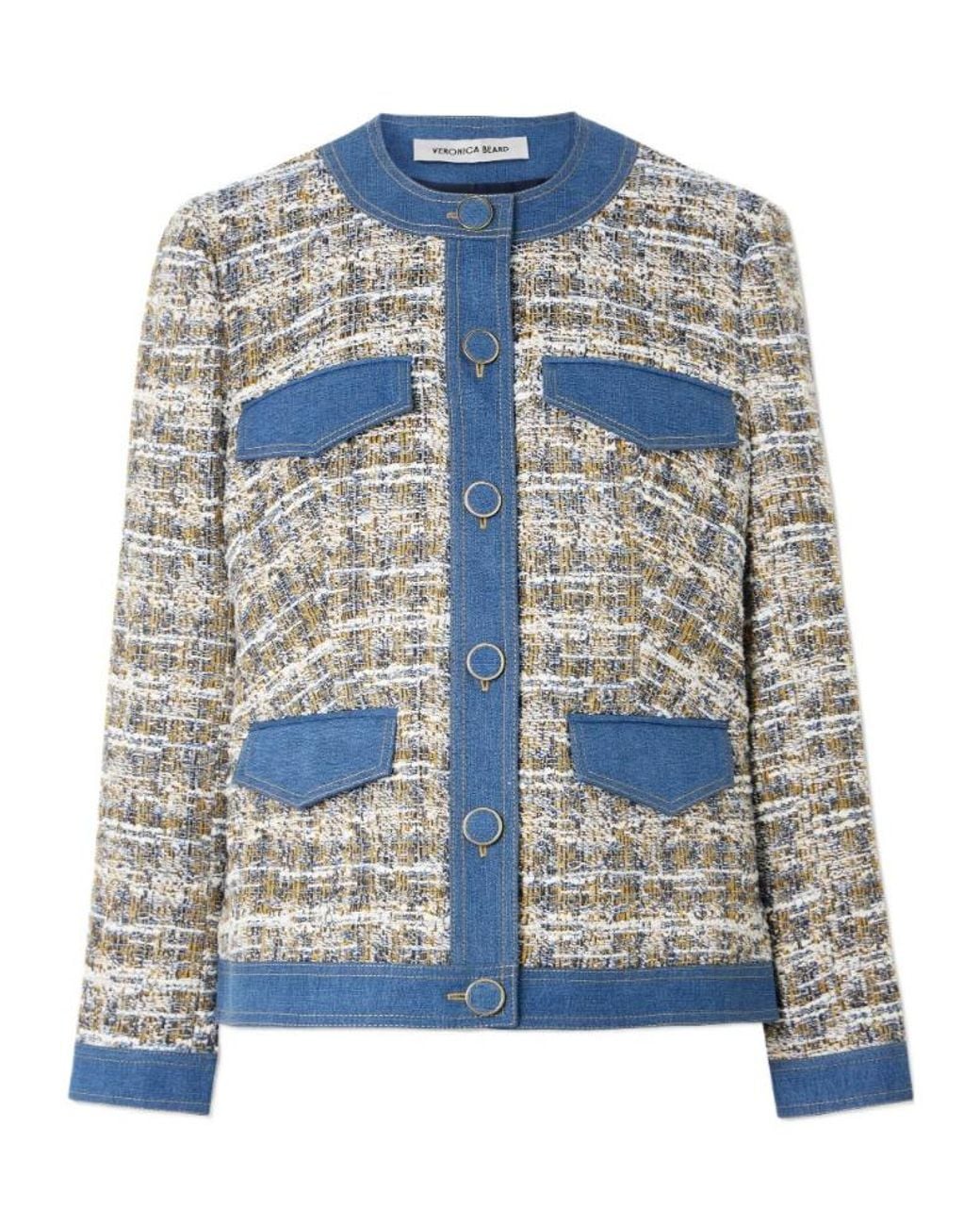 Veronica Beard Blue Tweed Ainslie Jacket