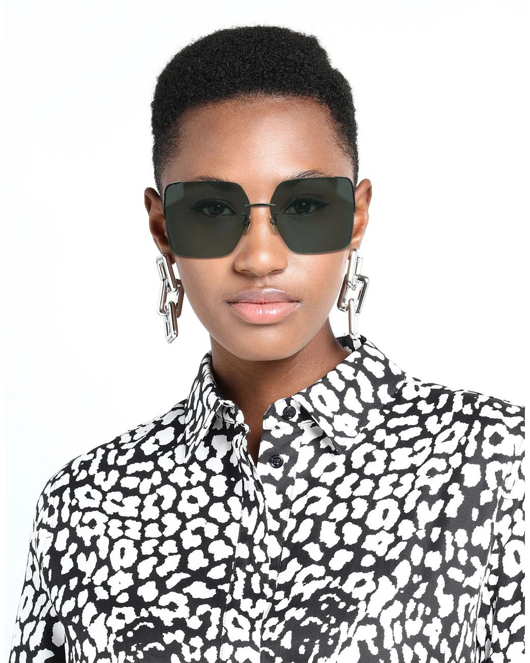 Isabel Marant Green Geometric-Shaped Sunglasses With Colored Lenses
