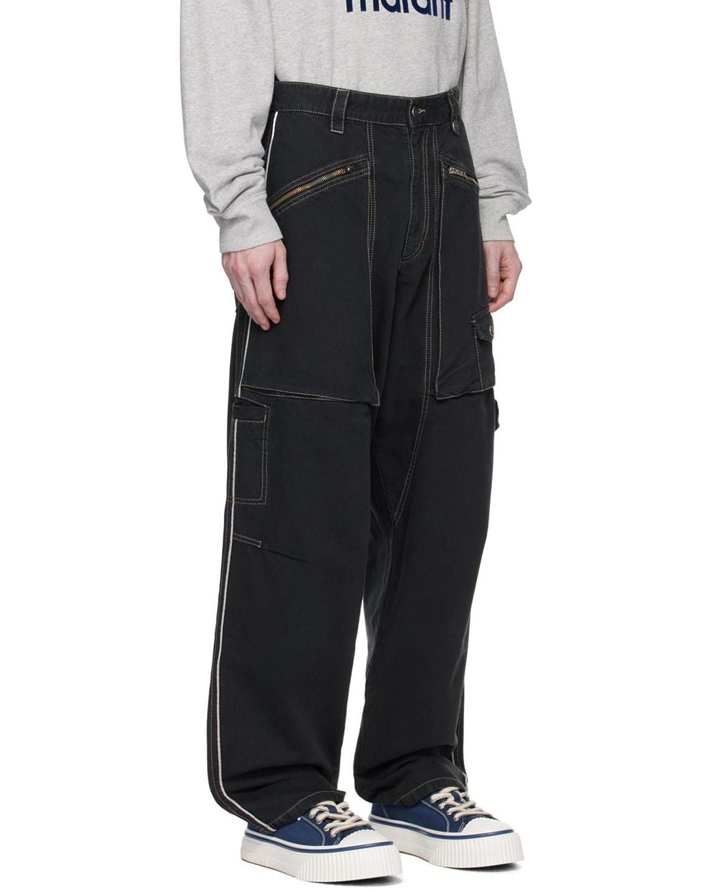 Isabel Marant Black Paciane Straight-Leg Parker Pants for men