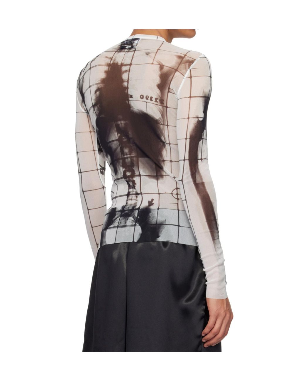 Jean Paul Gaultier Gray Squeletor-Print T-Shirt