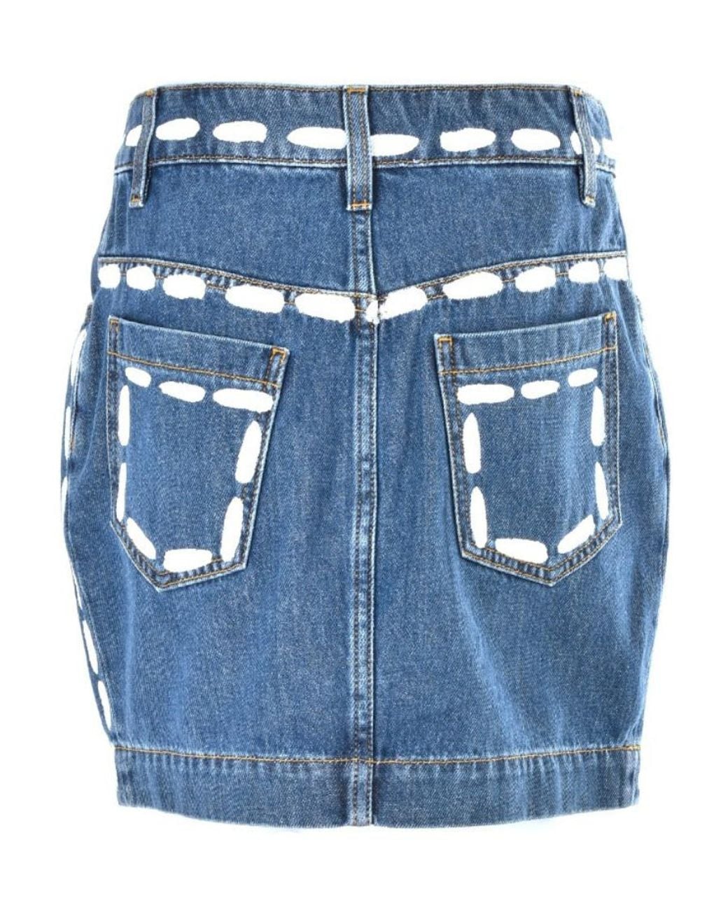 Moschino Blue Cowboy Hip Skirt