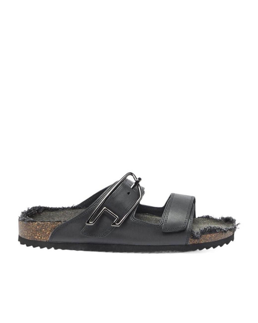 DIESEL Black D-Woodstock Slides for men