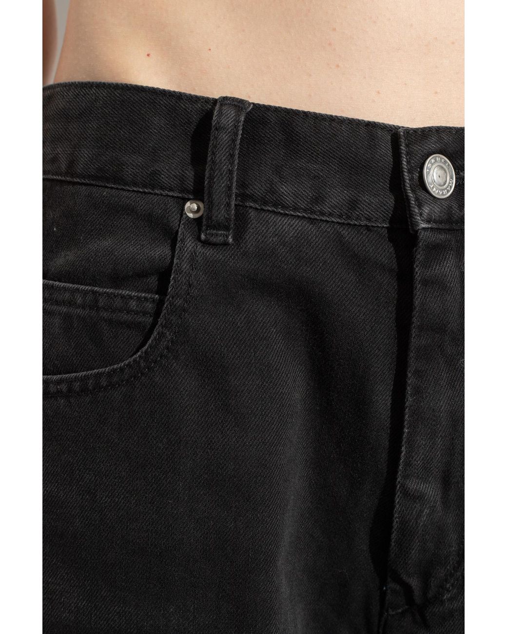 Isabel Marant Black Joanny Logo-Patch Jeans