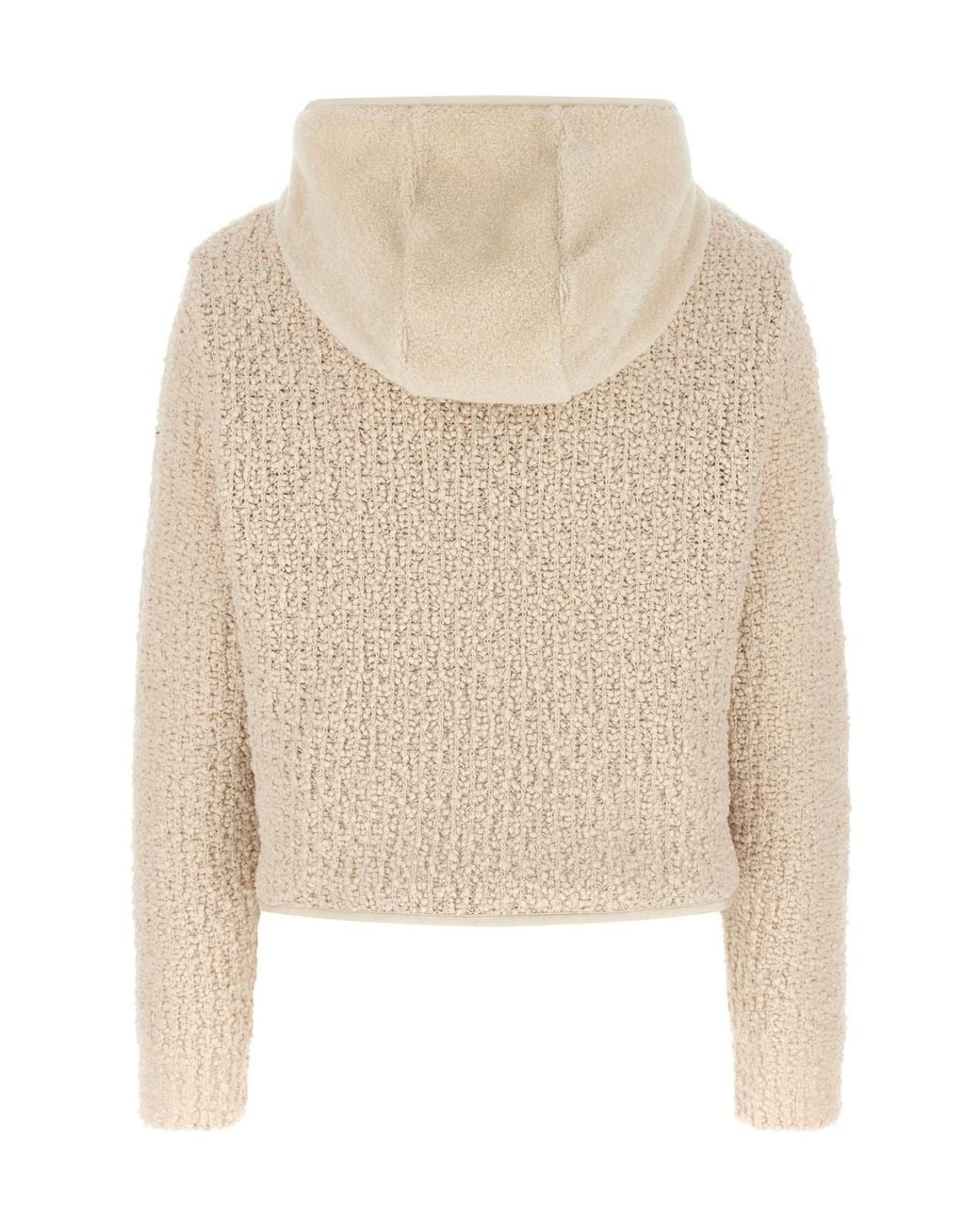 Moncler Natural Bouclé Teddy Zip-Up Hoodie