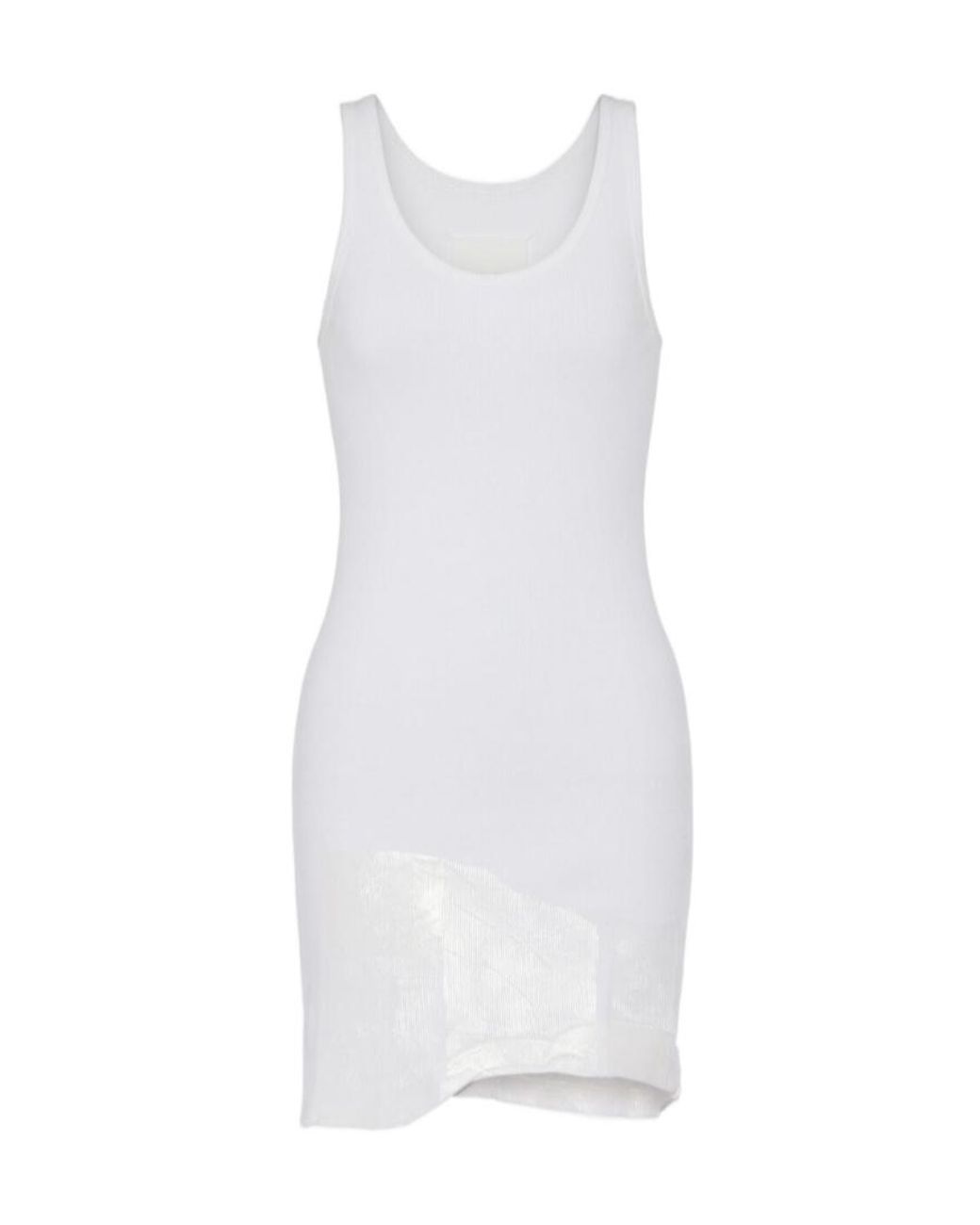 Maison Margiela White Taped Ribbed Mini Dress