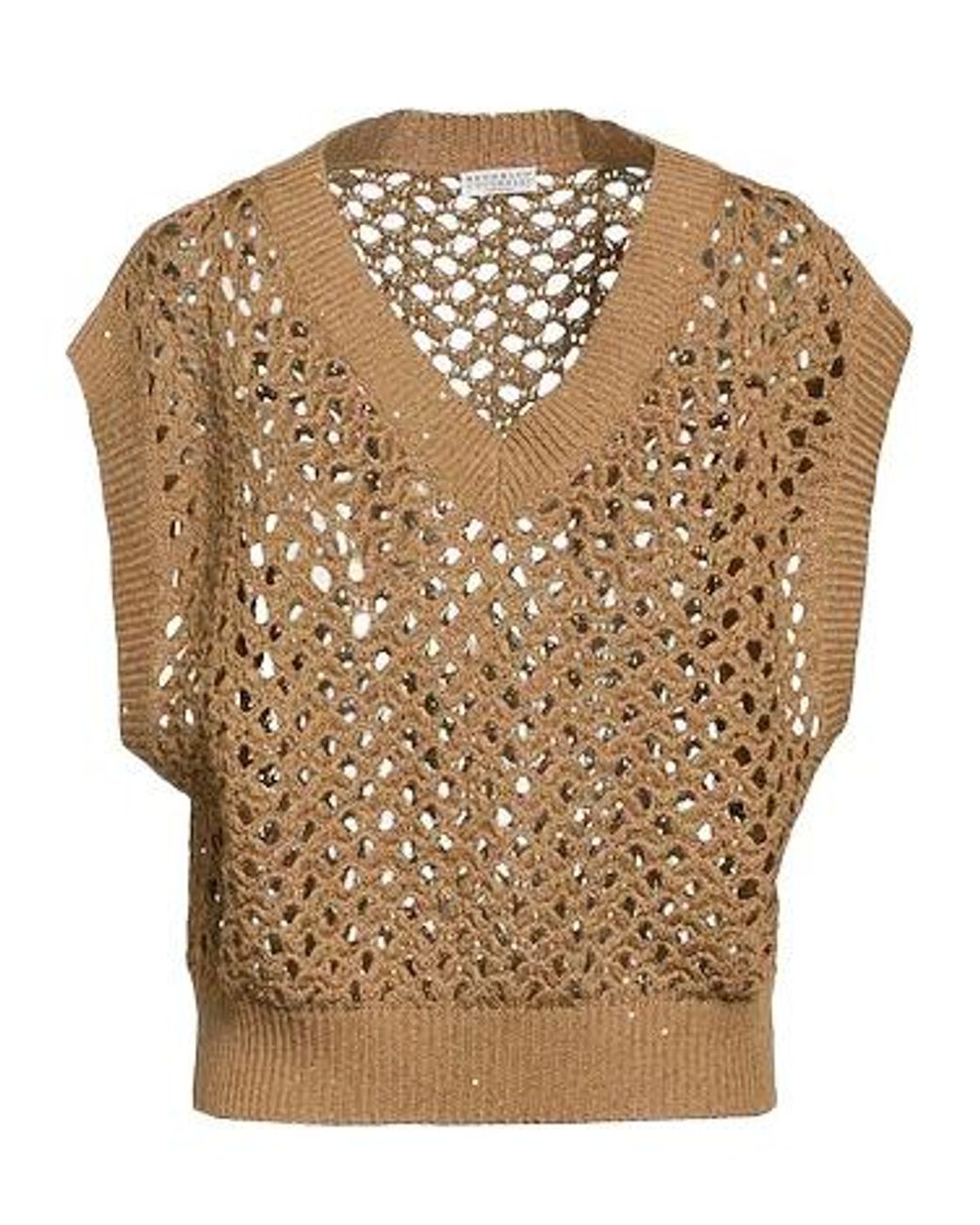 Brunello Cucinelli Brown Plain Colour Jumpers