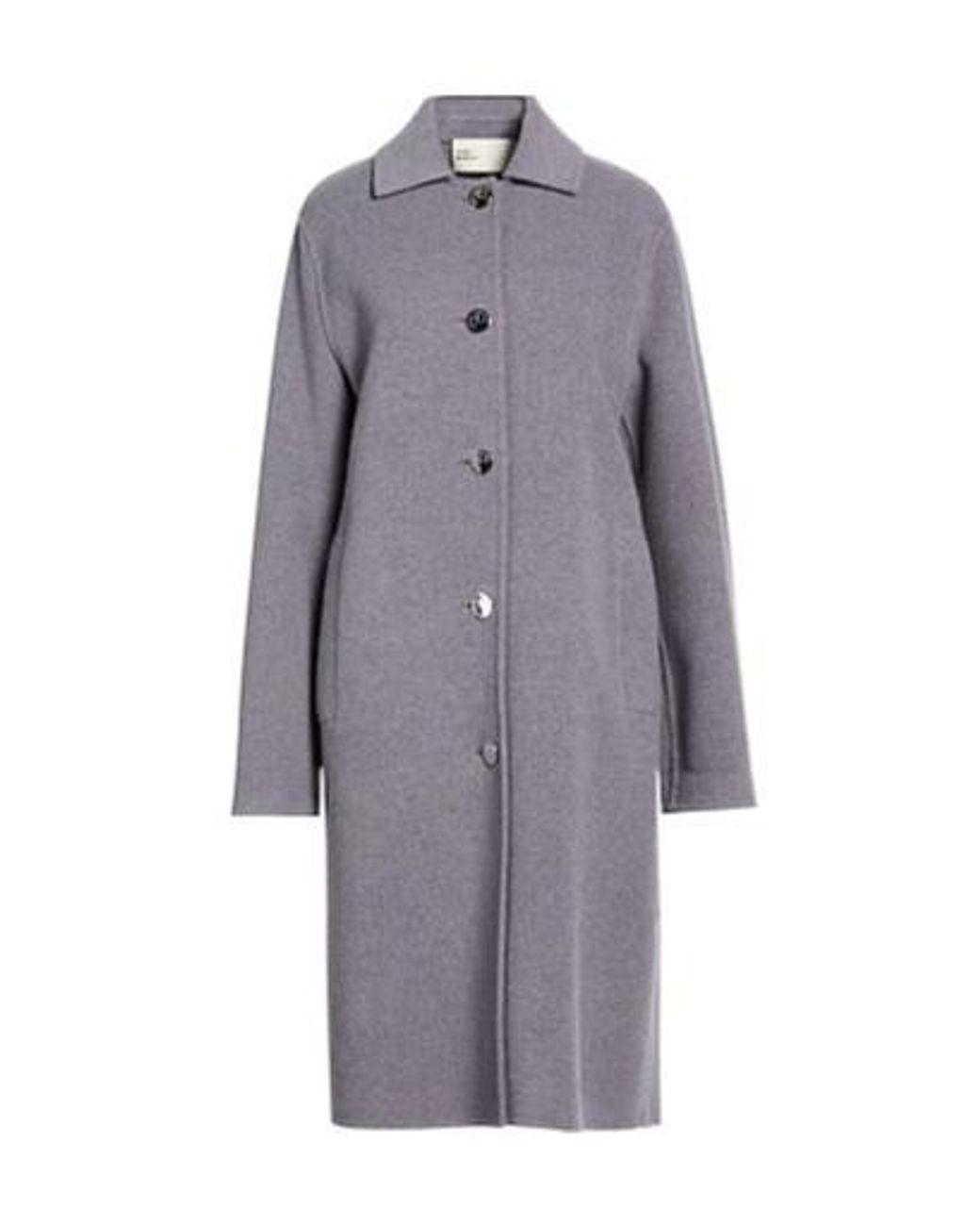 Tory Burch Gray Plain Colour Coats