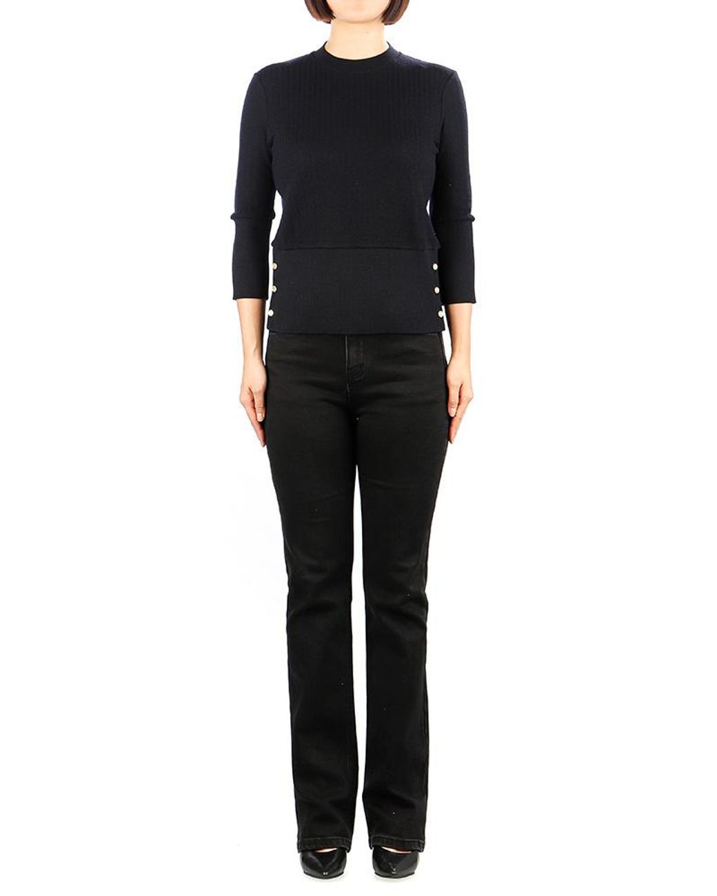 Thom Browne Blue Crewneck Straight Hem Jumper