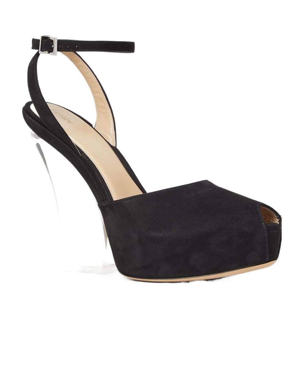 Fendi Black Illusion Suede Sandals