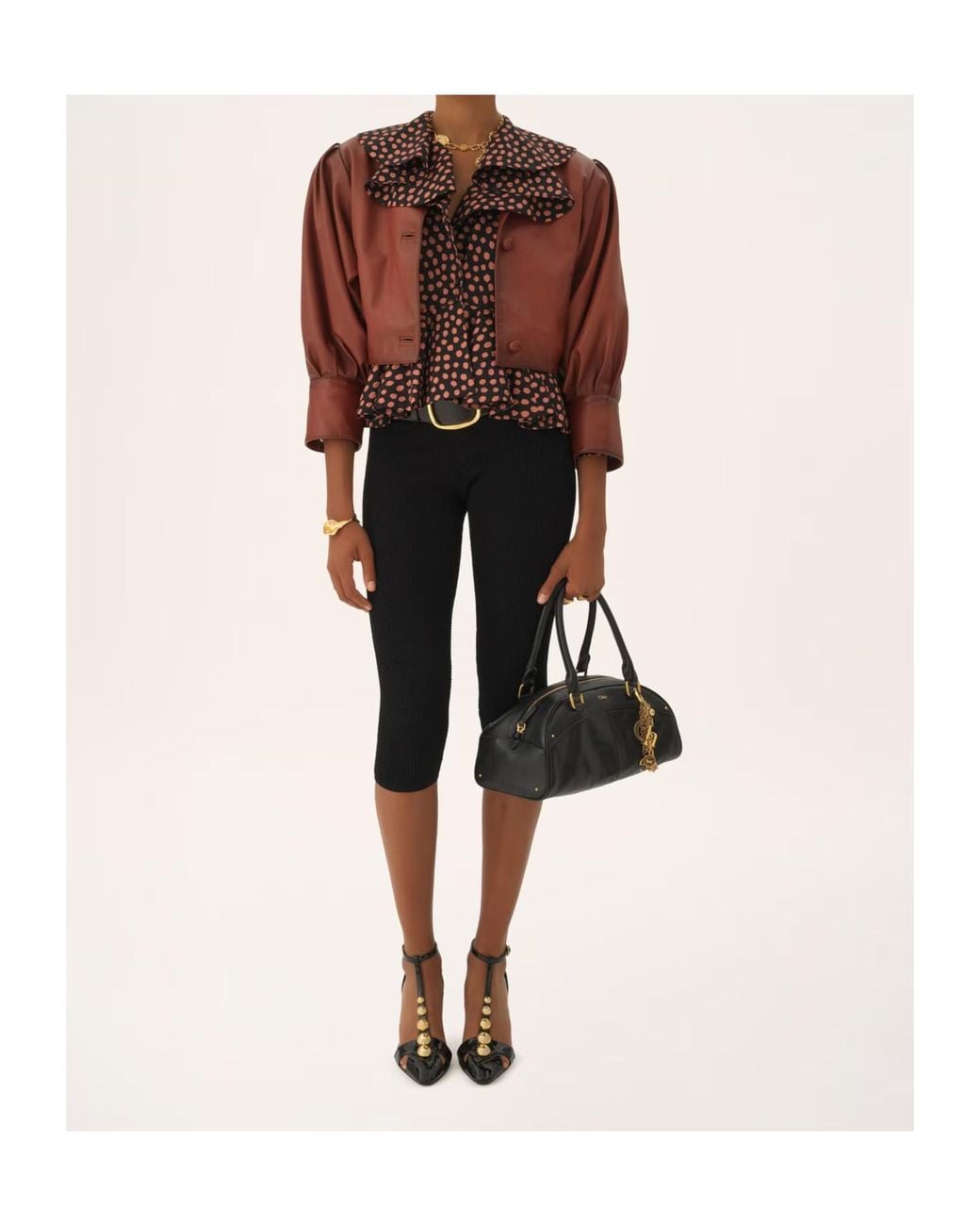 Chloé Black Chloé Bowling Zipped Top Handle Bag