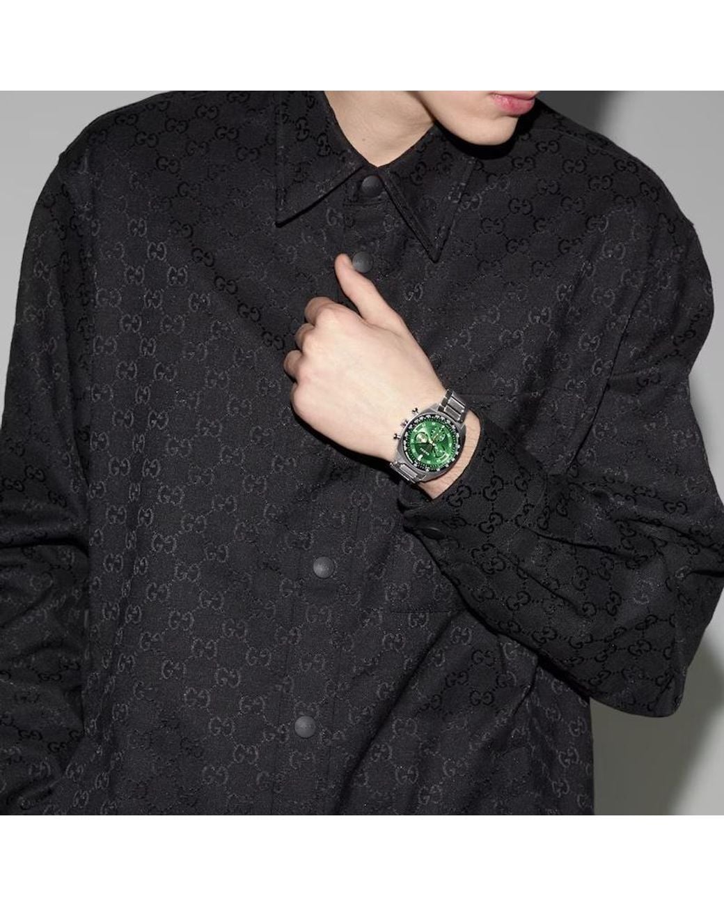 Gucci Green Interlocking Watch, 41Mm for men