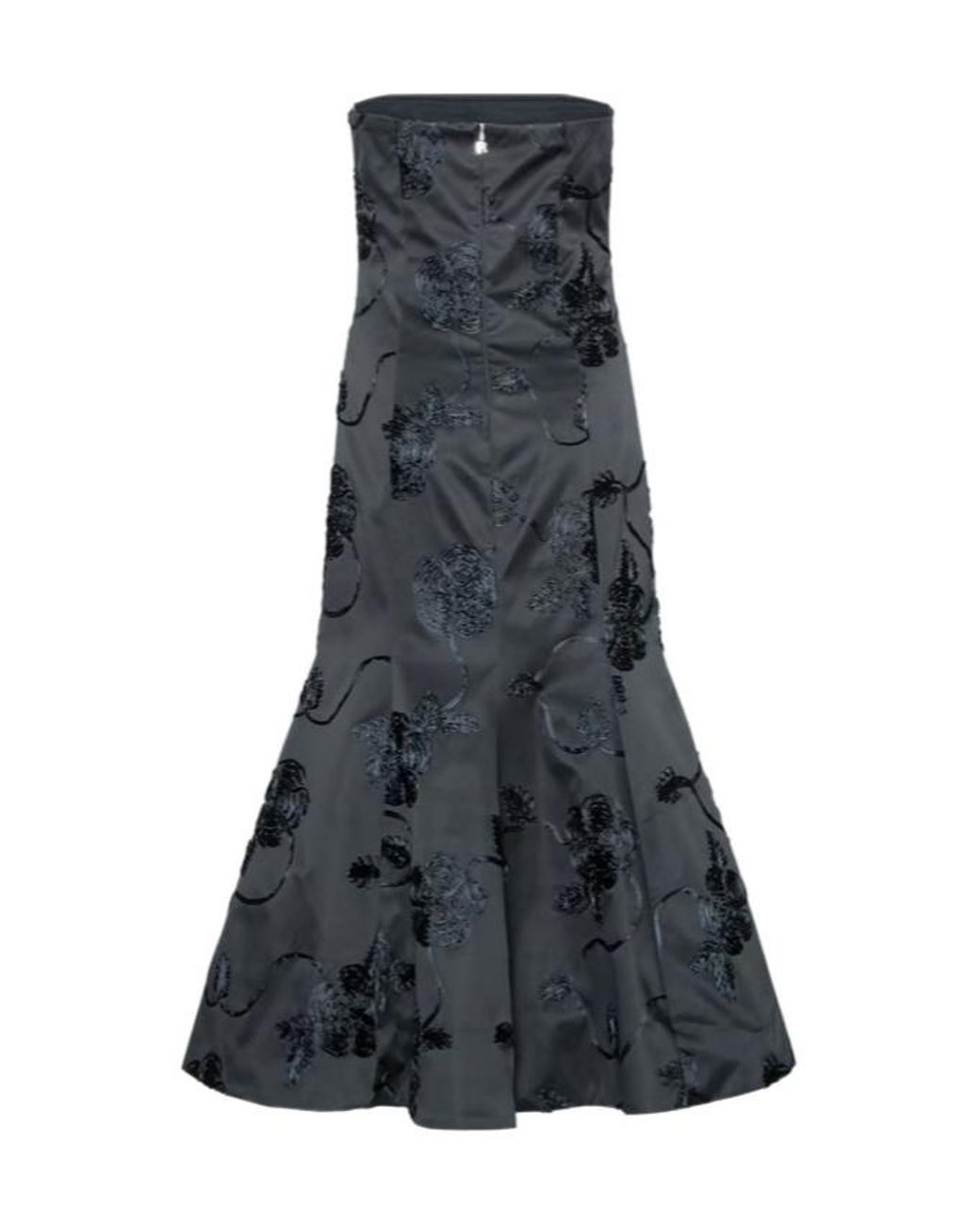 ROTATE BIRGER CHRISTENSEN Blue 3D Flower Midi Dress