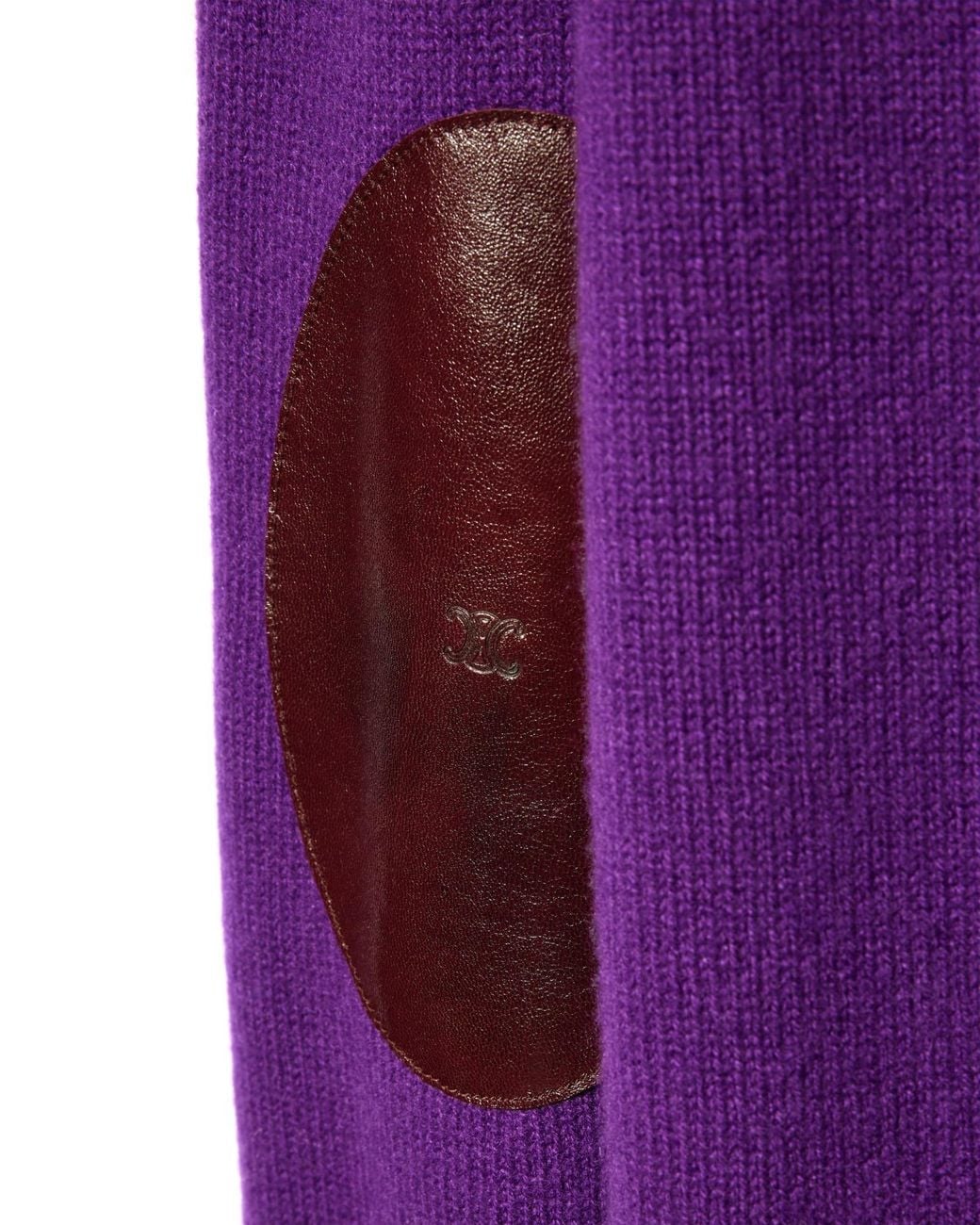 Céline Purple Classic Elbow-Patch Crewneck