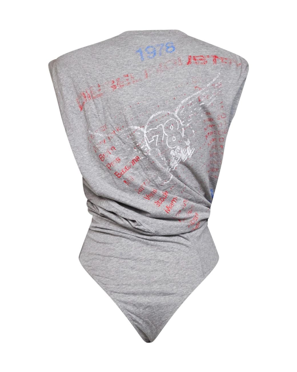 DIESEL Gray Graphic-Print Bodysuit