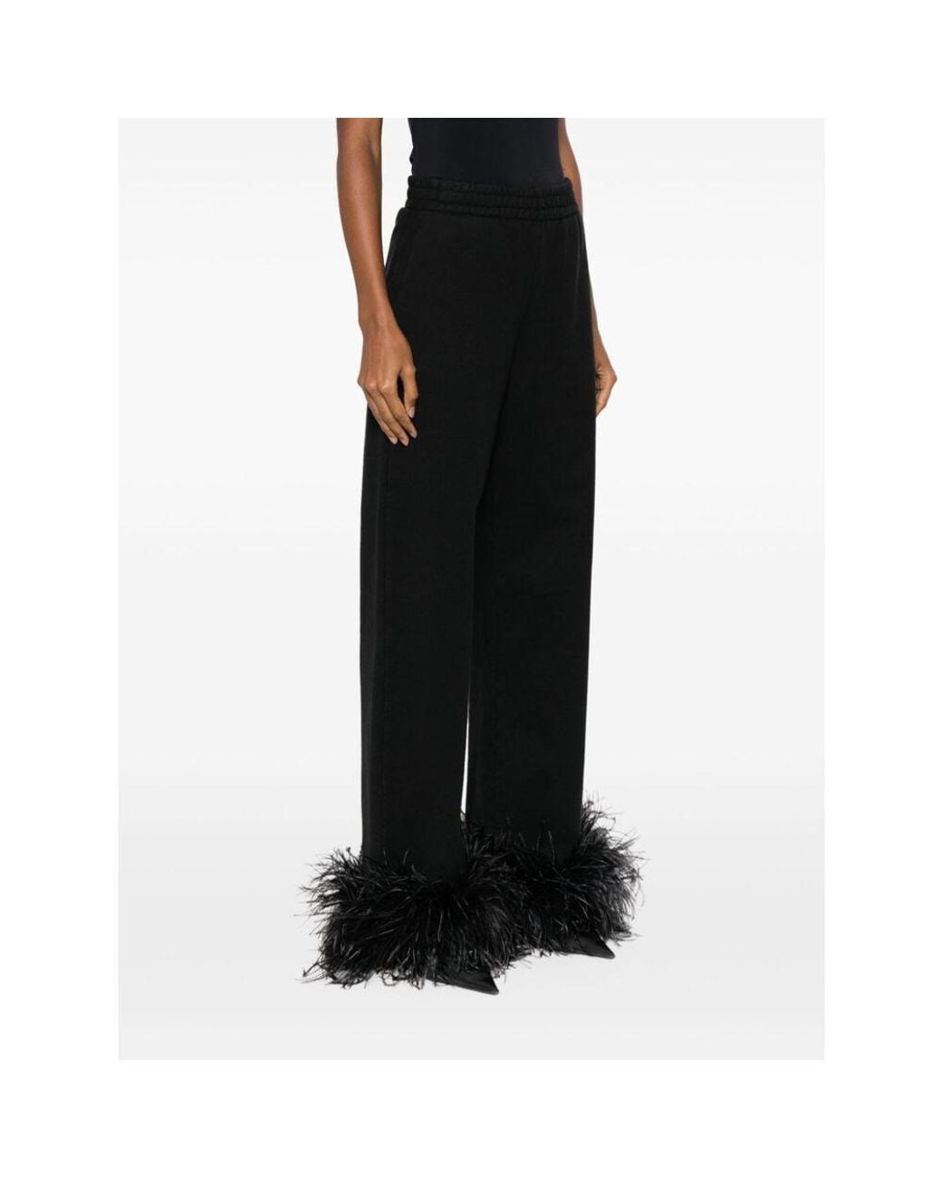 Prada Black Fluff-Edge Trousers