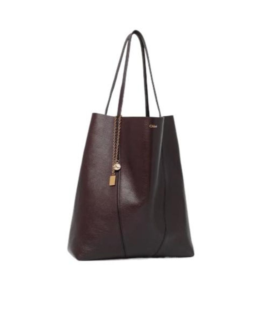 Chloé Purple Spin Chain-Detail Tote Bag