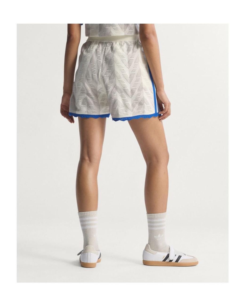 Adidas Originals Blue Logo Trim Knit Shorts