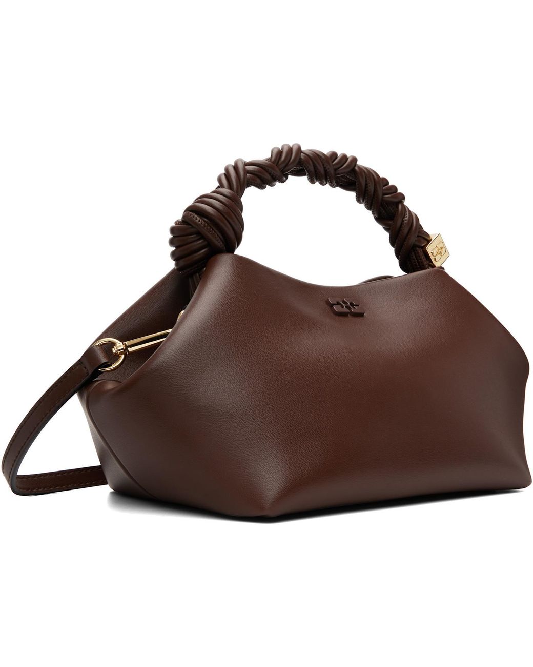 Ganni Brown Bou Small Top Handle Bag