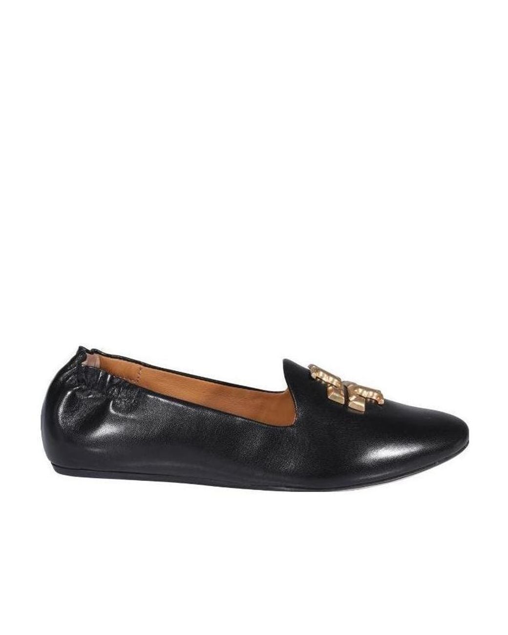 Tory Burch Black Eleanor Round Toe Loafers