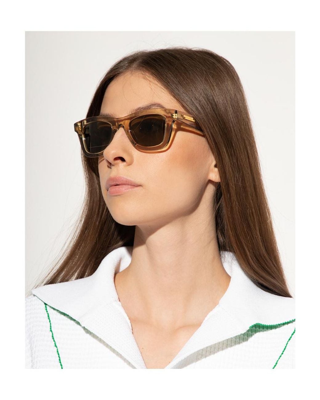 Bottega Veneta Metallic Eyewear Square Frame Sunglasses