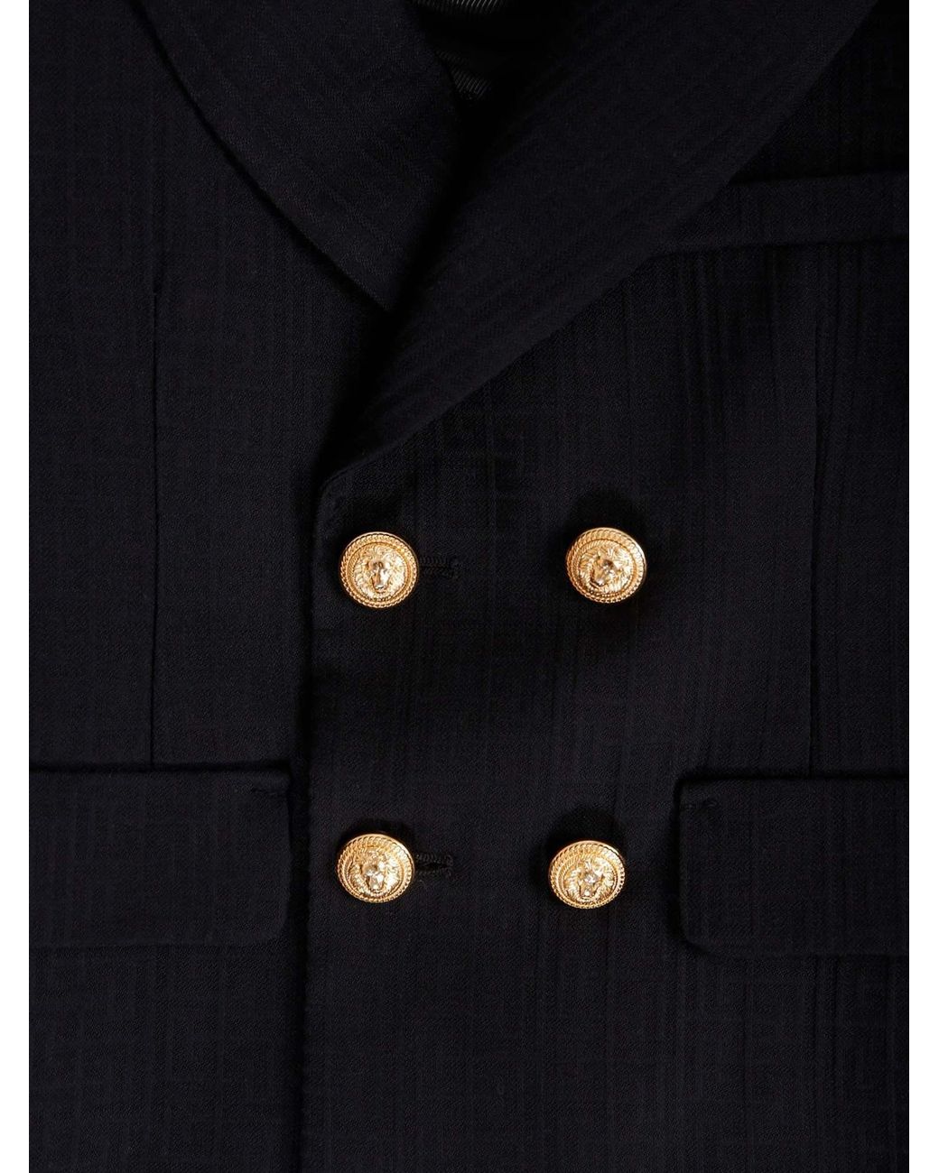 Balmain Blue Double-Breasted Blazer