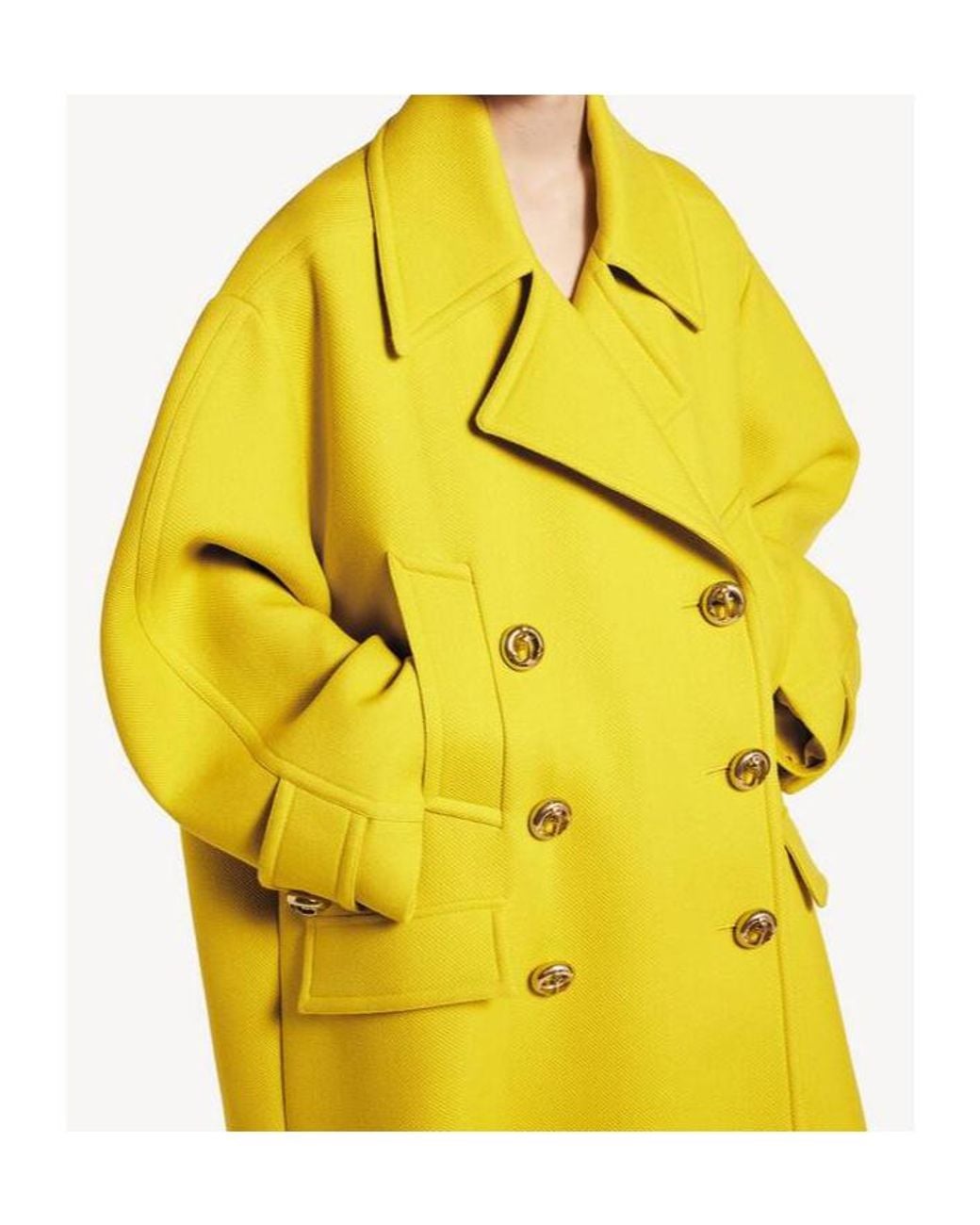 Balenciaga Yellow Double-Breasted Long Coat
