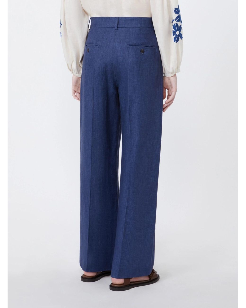 Weekend by Maxmara Blue Malizia Pressed Crease Pants