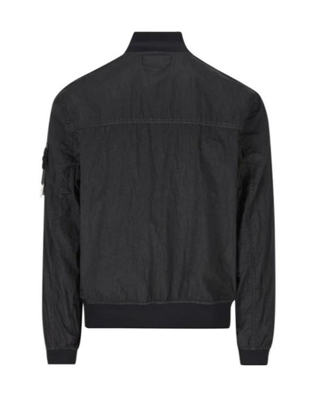 Stone Island Black Logo-Patch Zipped Jacket for men
