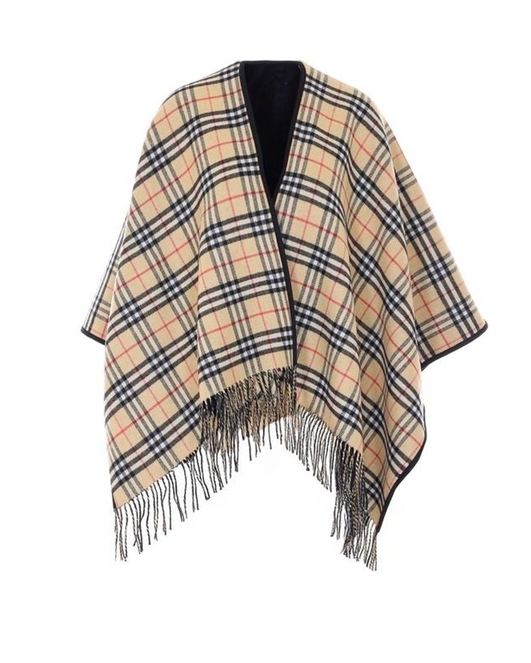 Burberry Black Fringed Reversible Shawl