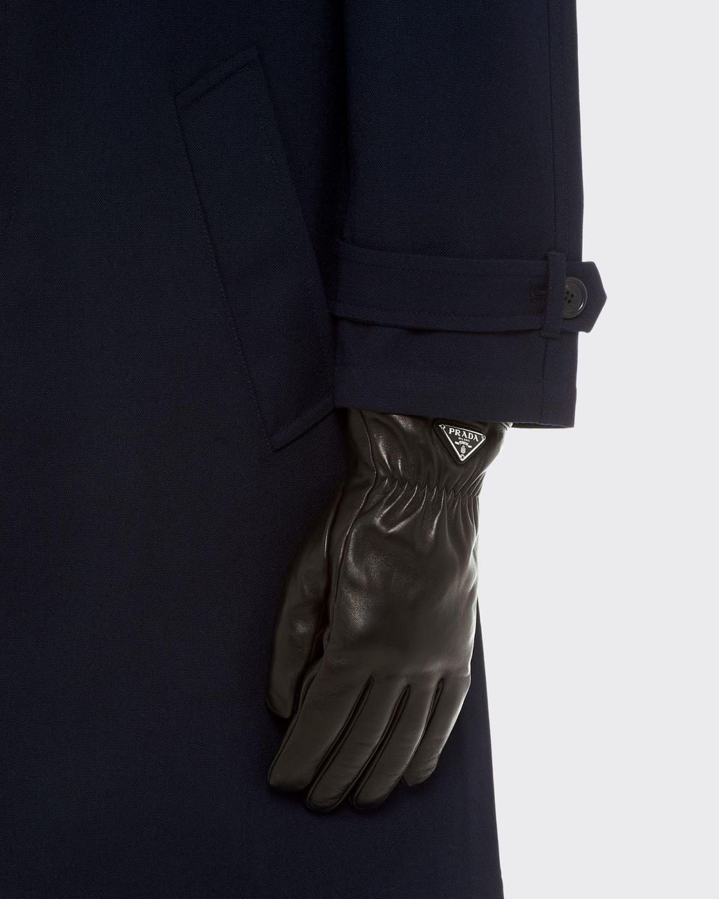 Prada Black Triangle-Logo Pull-On Gloves for men